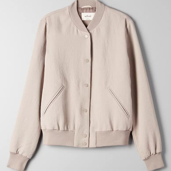 NWT Aritzia Wilfred Poussin Bomber in Concrete - Picture 2 of 5